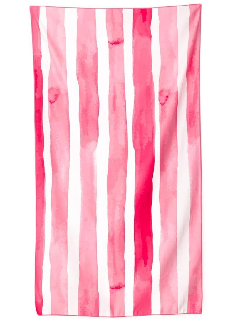 منشفة حمام رياضية شاطئية من الألياف الدقيقة: كبيرة وخفيفة الوزن للشاطئ وصالة الألعاب الرياضية وحمام السباحة، مع حقيبة من الألياف الدقيقة (وردي) - Image 1